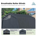 MFSTUDIO Outdoor Carport 13x22 ft, Portable Storage Sheds Shelter Garages Heavy Duty Canopy with Rolled up Zipper Doors, Outside Utility Shed Garage Tent for Boat,Patio Furniture and Tools