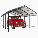 GRAVFORCE 12x20 FT Metal Carport, Heavy Duty Carports Canopy with Galvanized Steel Frame and Roof, Outdoor Garage Car Shed for Pickup, Boat, Cars and Tractors