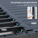 Aoxun Louvered Pergola 12' x 16' Outdoor Aluminum Pergola with Adjustable Top for Decks, Gardens and Backyards, Gray