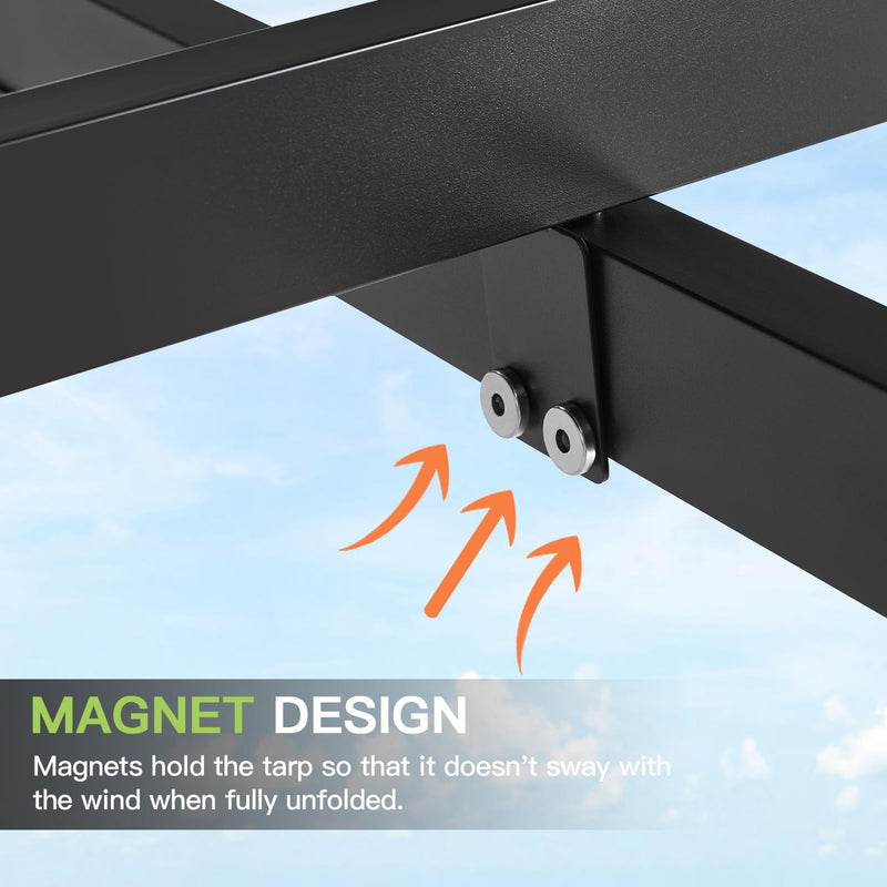 Aoxun 12x16 Outdoor Pergola, Patio Aluminum Pergola with Upgraded Retractable Canopy, Heavy Duty Metal Pergolas and Gazebos with Adjustable Sun Shade Cover for Modern Backyard, Deck, Garden