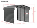 Arrow Carports Galvanized Steel Carport, with 2-Sided Enclosure, Compact Car Metal Carport Kit, 10' x 15' x 9', Eggshell