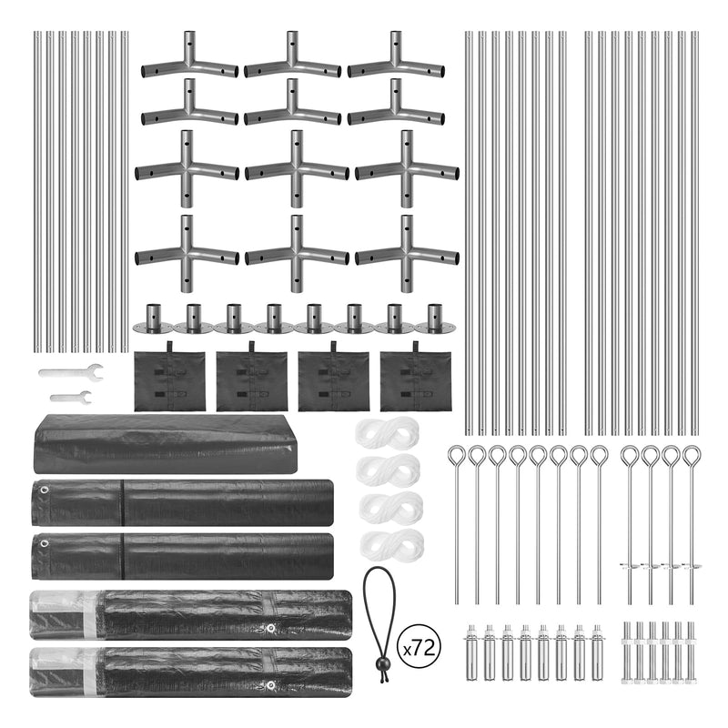 Towallmark Carport, Heavy Duty 12FT X 20FT Carport Canopy, with 4 Load-Bearing Sandbags, Roll Up Mesh Window, Pe Waterproof Canopy, Reinforced Steel Pipes 1.3mm Tube Wall Thickness for Cars, Truck