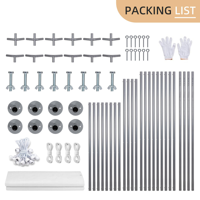 JY QAQA Carport, 12x20 FT Heavy Duty Carport with Removable Side Walls and Doors, Portable Garage with Roll-Up Window and Sandbags, Car Canopy with All-Season Tarp for Cars, Trucks, Boats, White