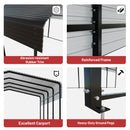 NUGRIART Metal Carport 10 x 15 FT with Heavy Duty Metal Frame & Galvanized Steel Roof, Metal Car Garage, Sturdy Canopy Shelter for Car, Truck, Pickup, SUV, Tractor, and Boat