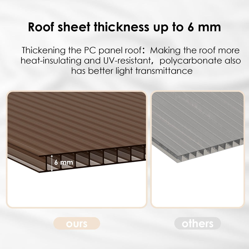 Arlopu 10'x 14' Gazebo Pergola, Outdoor Aluminum Lean to Hard Top with Sloped Roof, Large Wall-Mounted Heavy Duty Awnings for Patio, Garden, Decks, Backyard and More