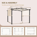 Meetleisure 10' x 10' Arched Top Outdoor Pergola, Pergola Canopy with with Adjustable and Retractable Canopy for Patio Use, Metal Pergola with Durable and Sturdy Frame & Water-Resistant Canopy, Beige