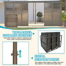 Domi 12x16FT Wall-Mounted Sunroom Gazebo, Aluminum Solarium with Galvanized Steel Sloping Roof, Detachable PC Screens, Front & 2 Side Sliding Doors, Outdoor Sun Room Lean to Gazebo for Patio Deck Lawn