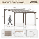 VIWAT 10' x 14' Gazebo, Outdoor Gazebos on Clearance with Aluminum Frame, Wall Mounted Gazebo & Pergola, Lean to Gazebo Awnings for Patio, Decks, Porch and Backyard
