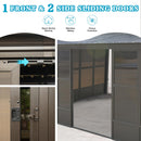 Domi 12x16FT Wall-Mounted Sunroom Gazebo, Aluminum Solarium with Galvanized Steel Sloping Roof, Detachable PC Screens, Front & 2 Side Sliding Doors, Outdoor Sun Room Lean to Gazebo for Patio Deck Lawn