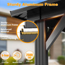 HOTEEL 10x12 Hardtop Gazebo Hot Tub Gazebo with Flame-Retardant Curtain Netting, Heavy Duty Pavilion with Galvanized Steel Double Roof, Aluminum Frame Outdoor Canopy for Patio and Party (Upgraded 3.0)