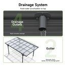 Real Relax 10×16ft Heavy Duty Carport, Pitched-Roof Polycarbonate Panel Canopy, Garage for Trucks, SUVs and Boats, All-Weather Outdoor Storage Car Port, Gray