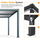 FansaFurn Louvered Pergola 12'x16', Full Aluminum Outdoor Pergola with Adjustable Rainproof and Gutter System, Hardtop Gazebo for Patio, Deck, Garden, Yard, Black