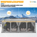 HOTEEL Gazebo 12x20, Outdoor Gazebo on Clearance with Double Ventilated Flat Roof, Privacy Curtains & Mosquito Netting, Easy Set up Canopy Tent with Stable Metal Frame for Patio, Gray (Upgraded 2.0)