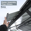 GREEN PARTY 10 x 20 ft Metal Carport Kits with Galvanized Steel Roof, Heavy Duty Metal Carport Canopy, Outdoor Car Tent Metal Garage Shelter for Car, SUV, Truck and Boats, Grey