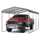 10x15 FT Metal Carport Shed,Heavy Duty Carport with Galvanized Steel Roof & Frame, Permanent All-Weather Shelter for Cars, Motorcycles, ATV, Boats, and Tractors