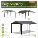 Sophia & William Carport Car Port Metal Canopy 10x20 ft Heavy Duty for Snow, Portable Garage Kit Shed Tent Shelter Metal Frame All Weather Outdoor for Boat with Anti-Leak Seam Taped, Dark Grey