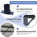 SUNSITT 10'x 14' Gazebo, Outdoor Lean to Gazebo Pergola w/Drainage Holes, Wall-Mounted Gazebo with Hard Top Metal Awnings for Patio Backyard Deck, Dark Grey