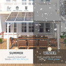 AECOJOY 12' x 10' White Pergola Gazebo, Large Wall Mounted Pergolas and Gazebos on Clearance, Outdoor Patio Lean to Hard Top Gazebo Metal Awnings for Decks,Patio, Porch, Backyard and More