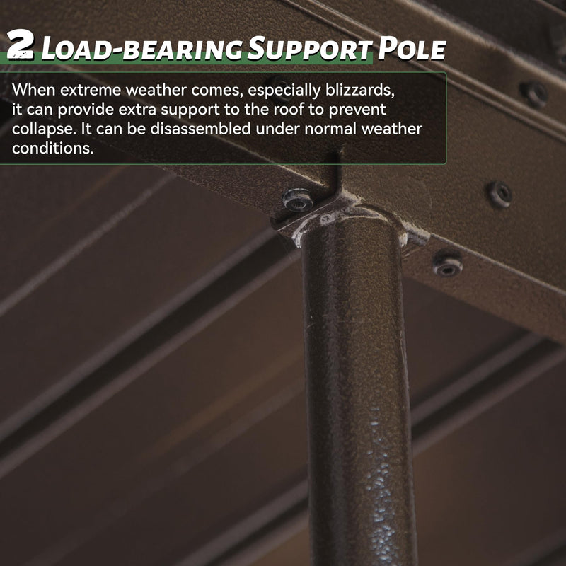 SHPAI 12'x14' Lean to Sunroom, All Weather Wall Mounted Solarium, Hardtop Aluminum Gazebo with Galvanized Steel Roof, 2 Sliding Doors, PVC Screens, Outdoor Permanent Sun Room for Patio, Deck, Backyard