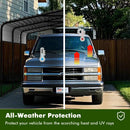 10x15FT Metal Carport, Heavy Duty Car Port Canopy with Iron Roof and Frame, Extra Large Carports Withstand Strong Wind or Heavy Rain, Suitable for Parking Pickup, Boat, Car, and Tractor