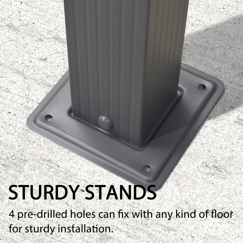 PURPLE LEAF 10' X 10' Outdoor Retractable Pergola with Sun Shade Canopy Patio Metal Shelter for Porch Beach Garden Pavilion Grill Gazebo Modern Yard Grape Trellis Gray Pergola with String Lights