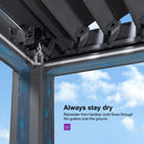 PURPLE LEAF LED Louvered Pergola 92KS 11.5' x 17.5' with Integrated Strip Lights Aluminum Independent Adjustable Rainproof Roof Hardtop Gazebo for Patio Deck Garden Yard Gray