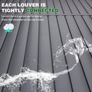 MELLCOM Louvered Pergola - 10x10 Aluminum Pergola with Adjustable Louvered Roof, Waterproof Curtains and Nets, Gray