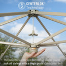 CROWN SHADES 12x12 Pop up Gazebo with Mosquito Nettings, Patented Center Lock 6-Sided Portable Gazebo, 300D Silver-Coated Fabric UV Resistant, Pop Up Canopy Tent for Patio, Party, Beige&Coffee