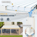 MELLCOM 10x20FT Louvered Pergola with 6-Panel Pull-Down Screen, Aluminum Pergola with Adjustable Rainproof Roof for Patio, Lawn & Garden, White