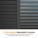 Louvered Pergola 10'x12', Full Aluminum Outdoor Pergola with Adjustable Rainproof and Gutter System, Hardtop Gazebo for Patio, Deck, Garden, Yard, Black