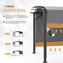 HAPPATIO 10' x13' Outdoor Arched Patio Pergola, Outdoor Retractable Pergola with Sun Shade Canopy, Aluminum Frame with Canopy Fixed in Various Positions for Gardens, Patios, Backyards (Grey)