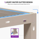 PURPLE LEAF Louvered Pergola 10' × 15', Aluminum Outdoor Hardtop Pergola with Adjustable Retractable Louvre Roof for Deck, Garden Backyard