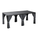 SUNBURY 10'X 20' Louvered Pergola, Aluminum Outdoor Pergola with 4 Adjustable Roof, All-Weather Use, Netting & Privacy Curtains, Waterproof Patio Shade Cover for Patio, Backyard, Lawn, Garden, Black