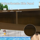 Domi 10x14FT Lean to Gazebo with Gutters, Outdoor Wall Mounted Pergola Hardtop with Galvanized Steel Sloping Roof, Patio Metal Canopy with Curtains and Nettings, Outside Awning for Backyard, Garden