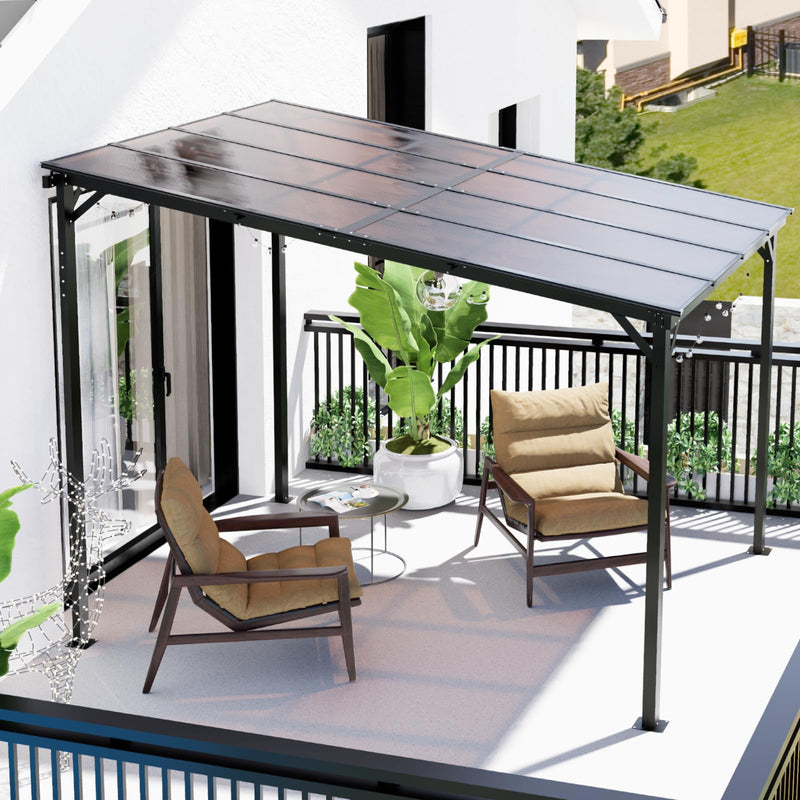 Yalissey 10'×8' Patio Gazebo with Waterproof Fuzzy Strip, Outdoor Gazebo with Innovative Base Support, Wall Mounted Gazebos Pergola with Roof for Backyard, Decks, Garden