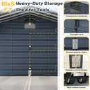 EROMMY 10x25 FT Carport Storage Shed 2-in-1, Heavy Duty Car Port with Galvanized Metal Frame, Base-Reinforced Enclosed Storage Shelter, Extended Coverage for Trucks, Cars & All Vehicles, Gray