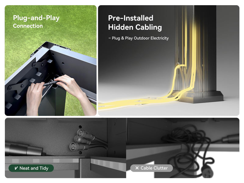 FlexPatio 13x13 FT Outdoor Motorized Louvered Pergola,Aluminum Retractable Pergola with Remote Control,Adjustable Rainproof Roof Gazebo with Drainage System and LED Light,6-inch Post