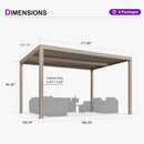 PURPLE LEAF Louvered Pergola 10' × 15', Aluminum Outdoor Hardtop Pergola with Adjustable Retractable Louvre Roof for Deck, Garden Backyard