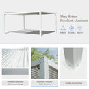 Domi Outdoor Louvered Pergola 10x16FT with Adjustable Steel Roof, Outdoor Aluminum Structure Rainproof Pergola for Backyard, Garden and Lawn,White