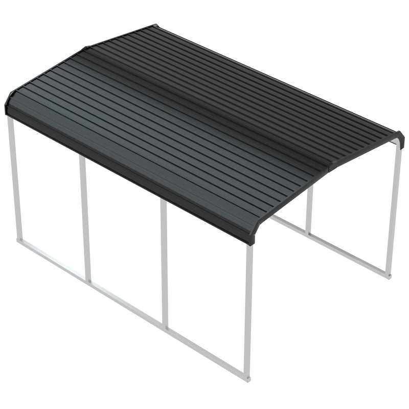 Xilingol Metal Carport, Heavy Duty Carport Canopy with Galvanized Steel Frame and Roof, Outdoor Storage Shed, Car Tent Garage Shelter for Pickup, Truck, Boat and Tractor, Grey (10x15 FT)