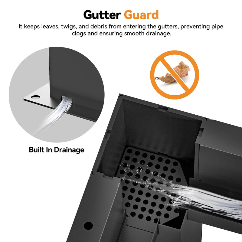 Modern Shade Aurora Louvered Pergola 10'x10' with USB Charging Port Deck, Outdoor Pergola with Adjustable Waterproof Roof & Integrated Drainage, Reinforced Frame for Patio Deck, Easy Assembly, Black