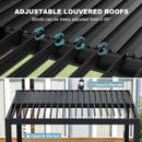 Outdoor Louvered Pergola 10' x 10', Aluminum Louvered Pergola with Adjustable Roof, Adjustable Pergolas for Outdoor Deck, Patio, Lawn & Garden