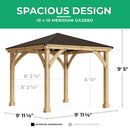 Yardistry 10' x 10' Meridian Gazebo Brown