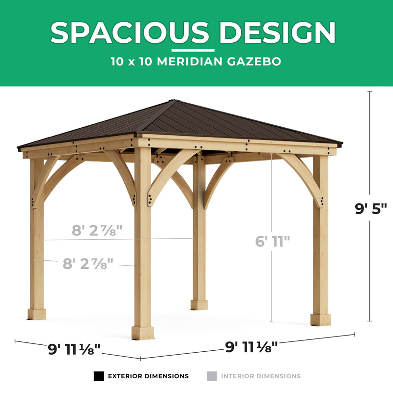 Yardistry 10' x 10' Meridian Gazebo Brown