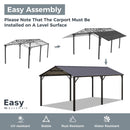 GREEN PARTY 10 x 20 ft Metal Carport Kits with Galvanized Steel Roof, Heavy Duty Metal Carport Canopy, Outdoor Car Tent Metal Garage Shelter for Car, SUV, Truck and Boats, Grey