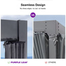 PURPLE LEAF Louvered Pergola 12' x 16' Outdoor Aluminum Modern Gray Pergola with Privacy Curtains and Mesh Netting Adjustable Louvered Roof Durable All-Weather Gazebo