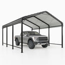VIWAT Carport 10x15 FT Metal Carport with Enhanced Base Outdoor Heavy Duty Garage Galvanized Car Shelter for Pickup, Boat, Car and Tractors