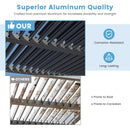 Outdoor Louvered Pergola 10' x 10', Aluminum Louvered Pergola with Adjustable Roof, Adjustable Pergolas for Outdoor Deck, Patio, Lawn & Garden