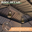 AMERLIFE 13x15 Spruce Wood Gazebo, Hardtop Gazebo with Double Iron Roof & Storage bar, Outdoor Paviloin with Wood Frame for Patio, Parties, Garage, Lawns