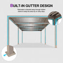 PURPLE LEAF Louvered Pergola 12' × 24' Outdoor Hardtop Gazebo Adjustable Aluminum Sun Shade for Deck Garden Backyard Patio Retractable Roof Canopy